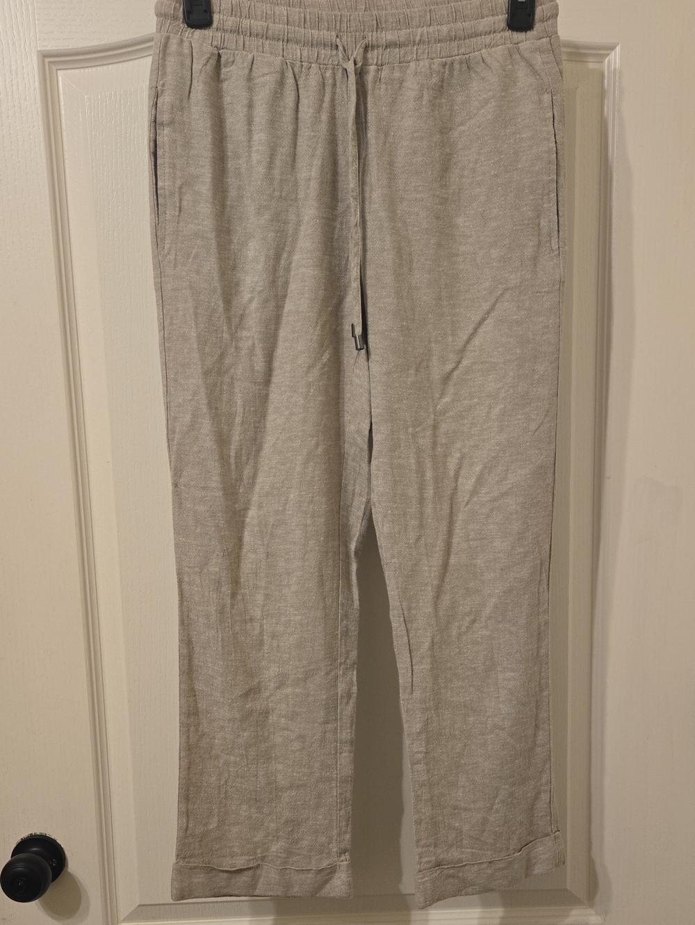 ⛱️Cable & Gauge Linen Blend Light Tan Drawstring Pants